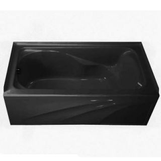 American Standard Cadet 5 ft. Left Drain Bathtub with Integral Apron in Black DISCONTINUED 2776.202.178