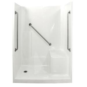 Ella Standard Plus 36 33 in. x 60 in. x 77 in. Low Threshold Shower Kit in White with Right Side Seat Position 6032 SH IS 3P 4.0 R WH SP36