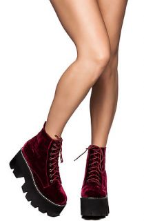 Jeffrey Campbell The Siglin Boot in Wine Velvet