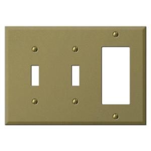 Creative Accents 3 Gang GFCI Combination Wall Plate   Mild Antique Brass 9MAB129