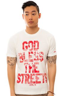 Staple Tee God Bless Streets Crew in White