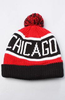47 Brand Hats The Chicago Bulls Calgary Pom Beanie in Red Black