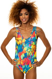 MARIALIA Neon Tropic Onesie Swimsuit