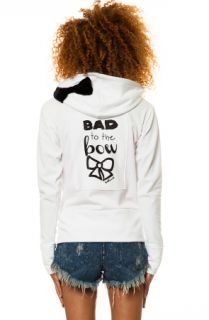 MARIALIA Bad to the Bow Hoodie in white