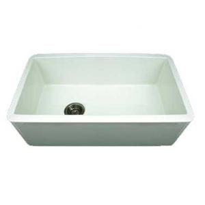 Whitehaus Duet Apron Front Fireclay 30x18x10 0 Hole Single Bowl Kitchen Sink in White WH3018 WH