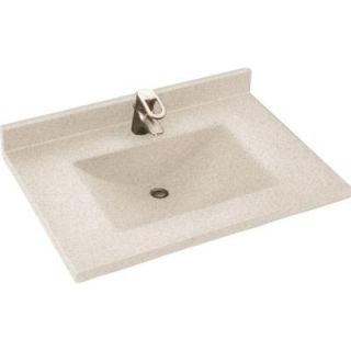 Swanstone Contour 31 in. W Solid Surface Single Bowl Vanity Top in Almond Galaxy CV2231 046