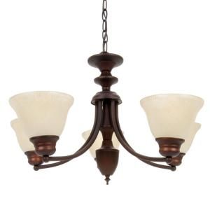 Illumine 5 Light Oil Rubbed Bronze Chandelier with Wilshire Glass Shade HD MA41149554