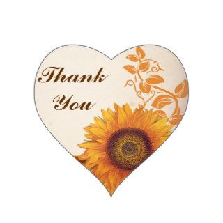 thank you wedding sunflower stickers