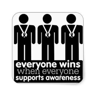 Skin Cancer Everyone Wins With Awareness Square Sticker