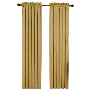 Eclipse Faux Suede Blackout Golden Sand Curtain Panel, 84 in. Length 10592040X084GS