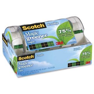 Scotch Magic Greener 3/4inx600in Clear Tape Roll (pack Of 6)