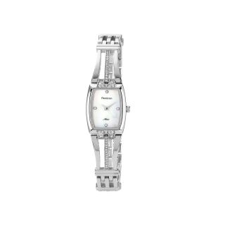 Armitron Now Womens Silver Tone Rectangular Mother of Pearl Bangle Watch