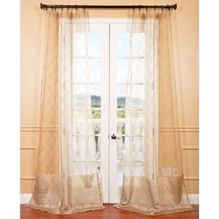Eff Signature Palazzo Gold 84 inch Banded Sheer Curtain Gold Size 50 x 84