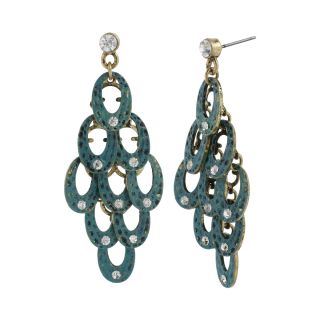 MIXIT Gold Tone Patina Chandelier Earrings, Blue