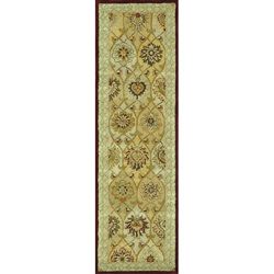 Hand tufted Genus Green/ Multi Wool Runner Rug (23 X 8)