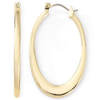 LIZ CLAIBORNE Gold Tone Oval Hoop Earrings