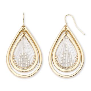 MIXIT Mixit Threaded Double Teardrop Earrings, Yellow
