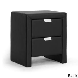 Baxton Studio Baxton Studio Frey Upholstered Modern Nightstand Black Size 2 drawer