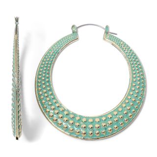 ARIZONA Patina Textured Hoop Earrings, Green