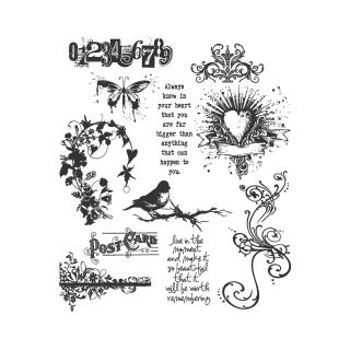 Tim Holtz Large Cling Rubber Stamp, Urban Chic Set