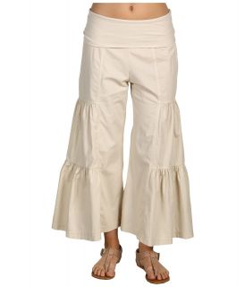 XCVI Cropped Side Tier Palazzo Womens Casual Pants (White)