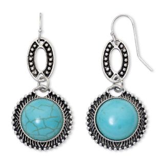 MIXIT Mixit Simulated Turquoise Double Drop Earrings, Blue