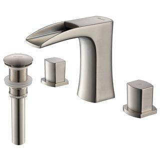 Rivuss Carrion Widespread Brushed Nickel Bathroom Faucet With Pop up Drain