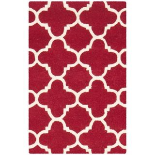 Safavieh Handmade Moroccan Chatham Red/ Ivory Wool Rug (3 X 5)