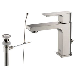 Rivuss Danube Single lever Brushed Nickel Bathroom Faucet With Pop up Drain