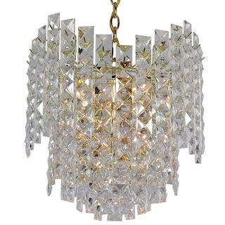 7 light Prismatic Multi tiered Roller Coaster Chandelier With Brass Finish