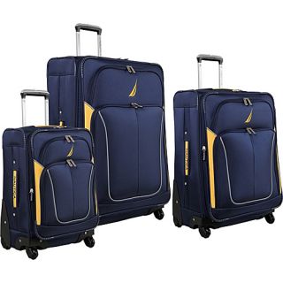 Galley 3 Piece Luggage Set Navy/yellow/silver   Nautica Luggage Sets