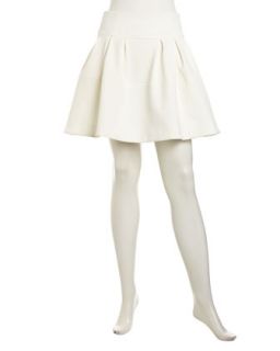 Valley Paneled Poplin Skirt, Ivory