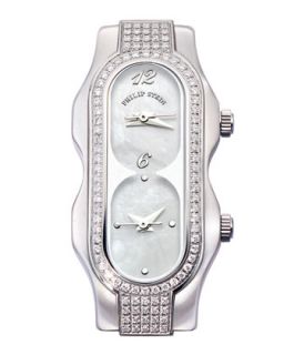 Mini Signature Double Diamond Watch Head, Mother of Pearl Dial,
