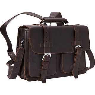 16 CEO Full Leather Briefcase & Backpack Dark Brown   Vagabon