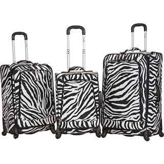 3 Piece Monte Carlo Spinner Luggage Set Zebra   Rockland Luggag