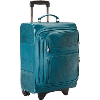 17 Upright Roller Bag Turquoise   Ropin West Small Rolling Luggage