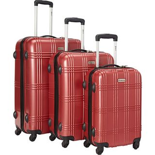 Light Weight Polycarbonate 3 Pc Luggage Set On Swivel Wheels Red