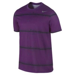 Nike Rally Sphere Stripe Mens Tennis Shirt   Bright Grape