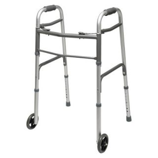 Lumex Everyday Dual Release Walkers with Wheels   Silver/ Grey