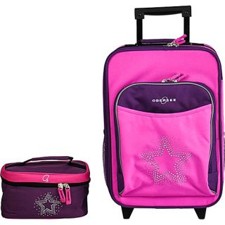 O3 Kids Luggage and Toiletry Bag Set   Bling Rhinestone Star Purple Pink
