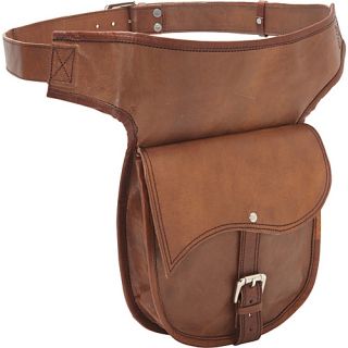Leather Adjustable Hip Bag Brown   Sharo Leather Bags Waist P