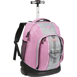 J World Twinkle Rolling Backpack   Pink/Grey