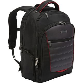 Down To The Wire Laptop Backpack Black with Grey and Red  