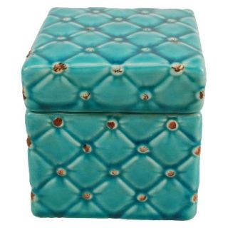 Ceramic Tufted Box   Blue by Drew De Rose
