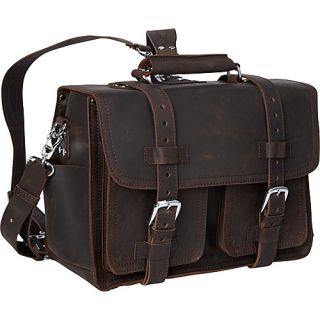 16 Leather Briefcase Travel Bag Dark Brown   Vagabond Travele