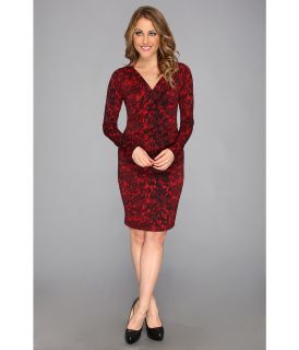Karen Kane Crimson Python Wrap Dress Womens Dress (Red)