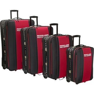 Polo 4 Piece Luggage Set Black & Red   Rockland Luggage Luggage