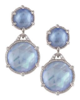 Blue Quartz Mother of Pearl Eclipse Earrings