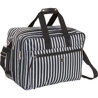Stripe Convertible Weekender Black/Steel Blue   Sydney Love Luggage