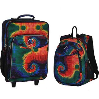 O3 Kids Tie Dye Luggage and Backpack Set With Integrated Cooler Tie Dye